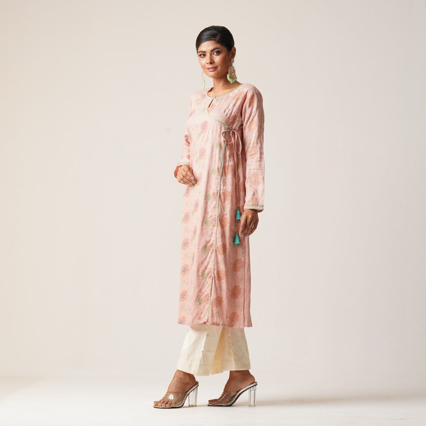 Womens Average Kurti-Peach