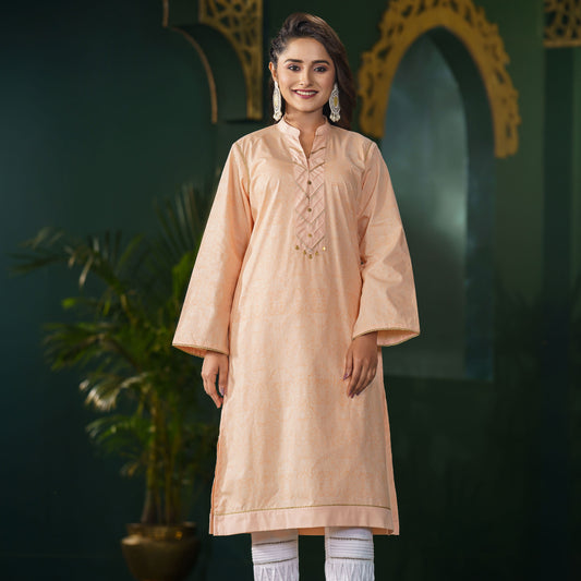 Women Melon Cotton Kurti