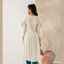 Load image into Gallery viewer, Women’s Beige Linen Kurti
