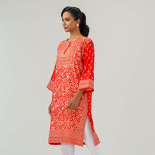 Load image into Gallery viewer, Womens Embroidered Kurti Red
