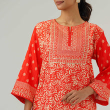 Load image into Gallery viewer, Womens Embroidered Kurti Red
