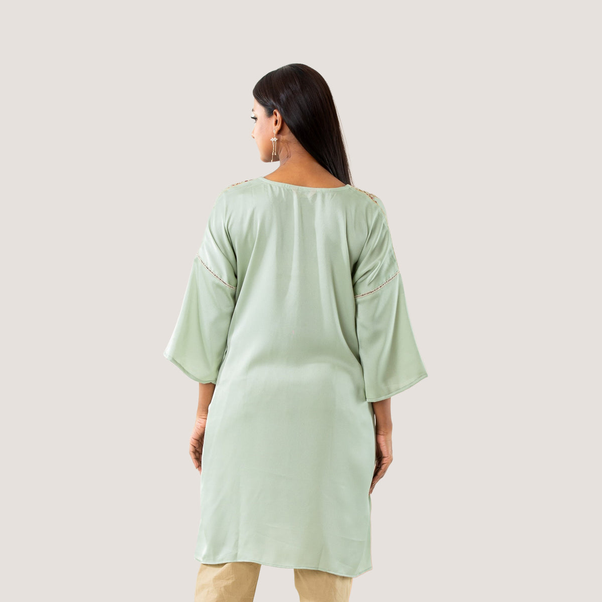 Women Pastel Embroidered Kurti