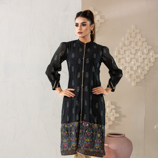 Womens Black High-Range Kurti