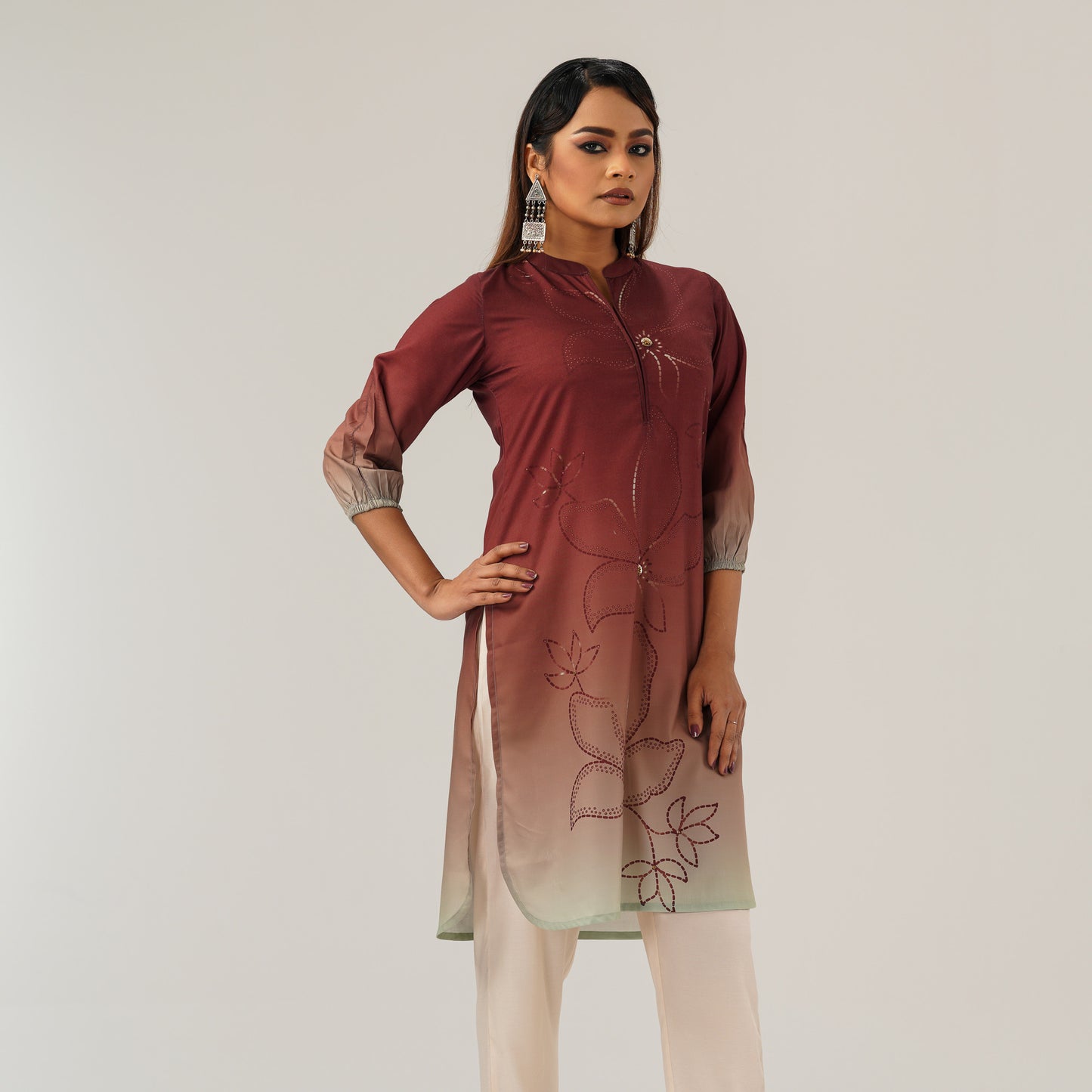 Women Brown Ethnic Kurti