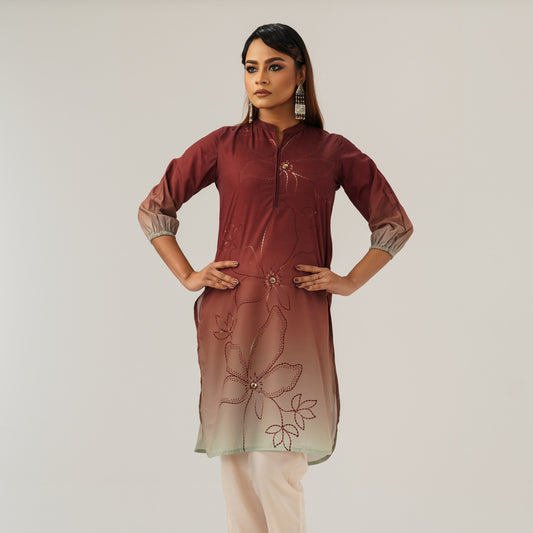 Women Brown Ethnic Kurti