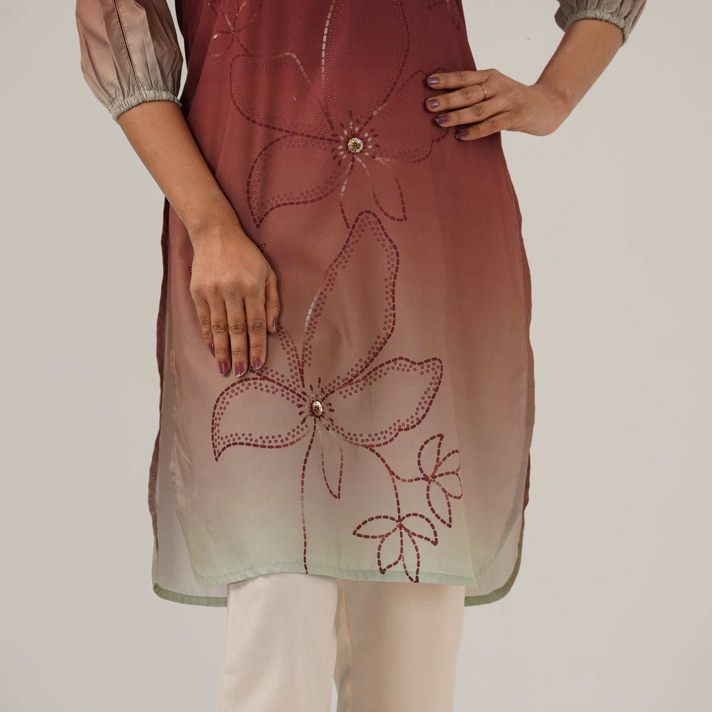 Women Brown Ethnic Kurti