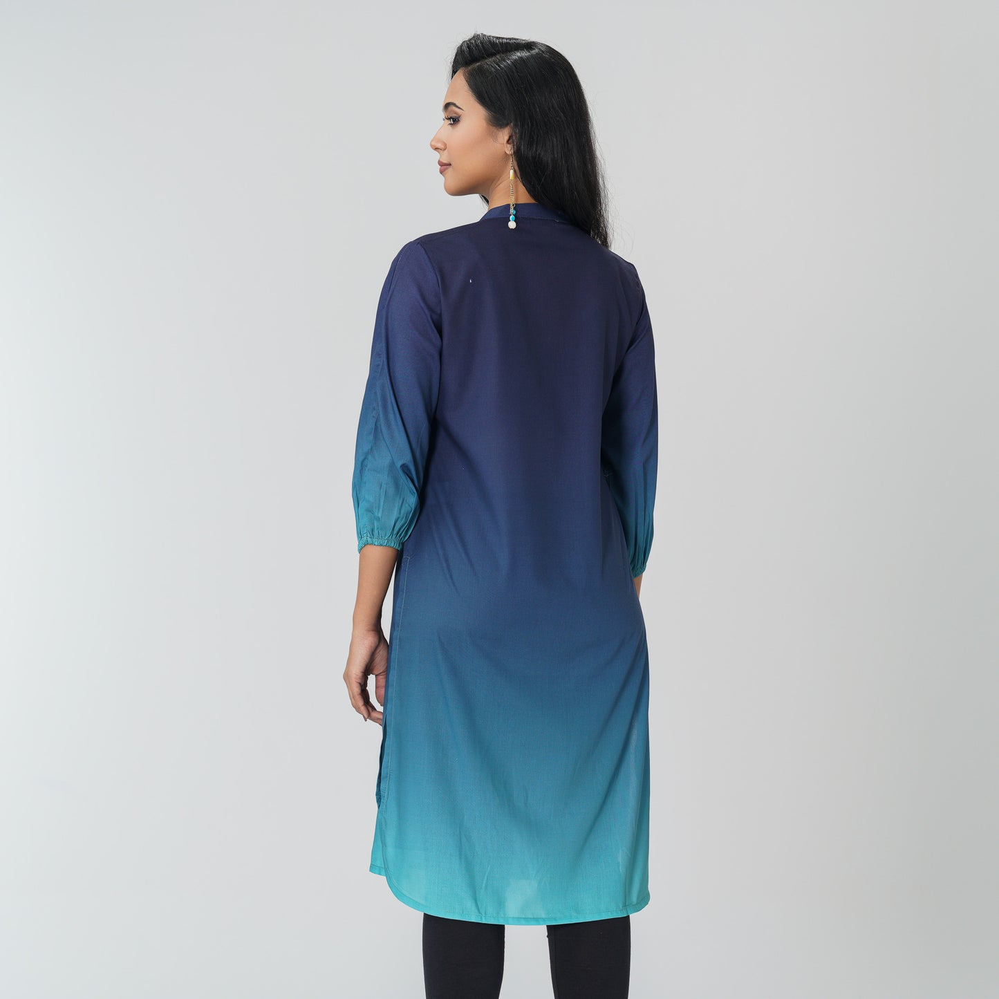 Women Navy Ethnic Kurti