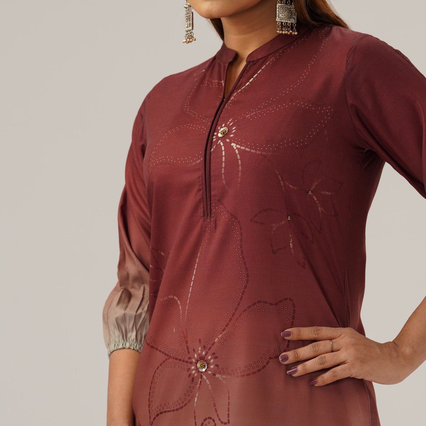 Women Brown Ethnic Kurti