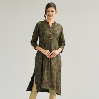 Womens Emerald Green Kurti