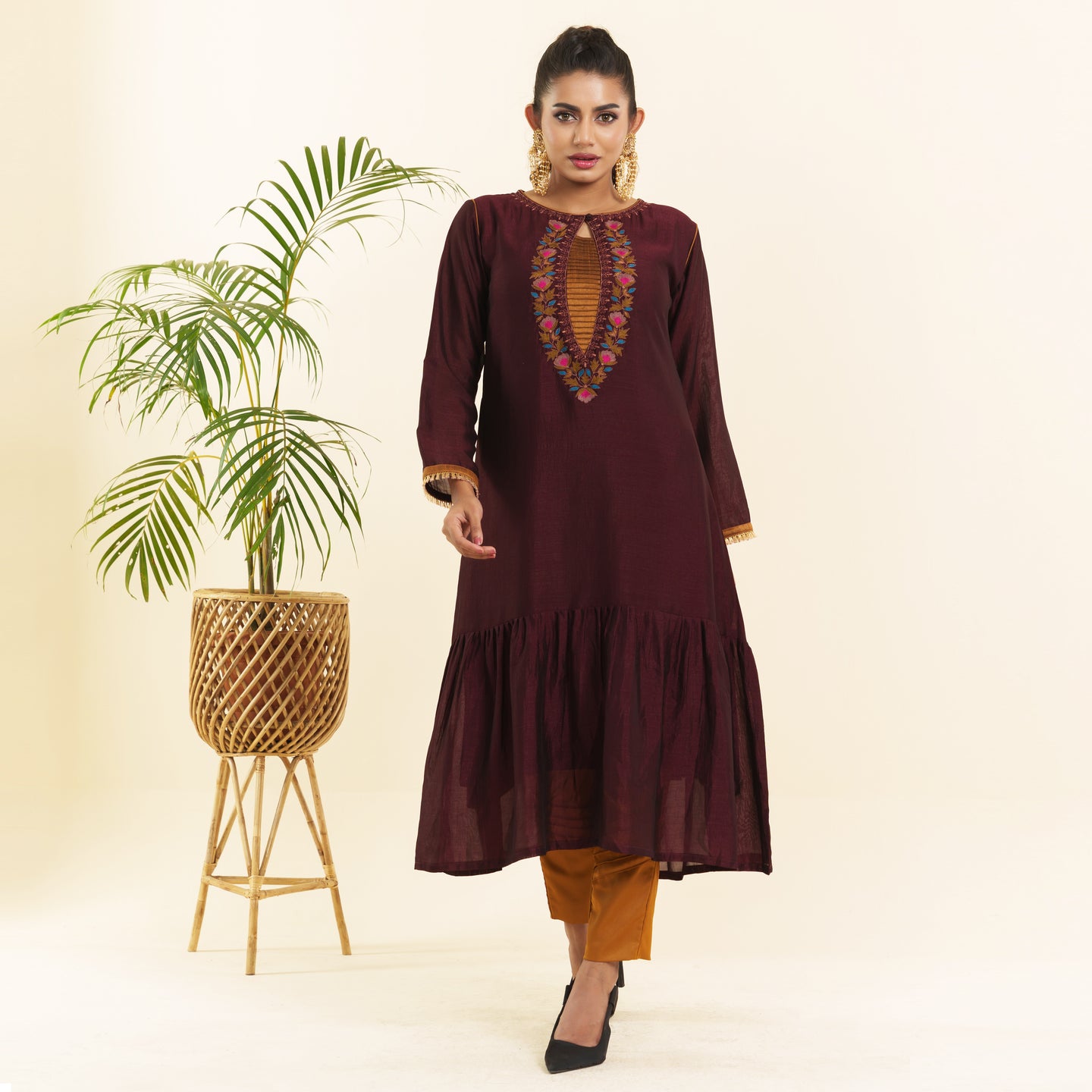 Ladies Premium Kurti- Mulberry