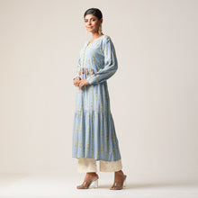 Load image into Gallery viewer, ETHNIC FUSION KURTI-SKY
