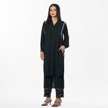 Load image into Gallery viewer, ETHNIC FUSION KURTI-BLACK
