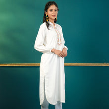 Load image into Gallery viewer, ETHNIC FUSION KURTI-WHITE
