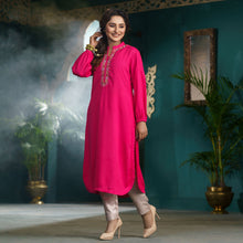 Load image into Gallery viewer, ETHNIC FUSION KURTI-HOT PINK
