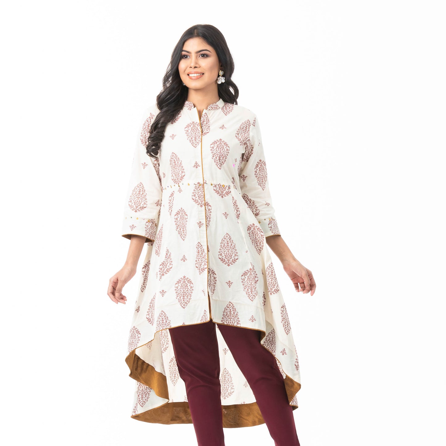 Womens Off-White Fusion Kurti