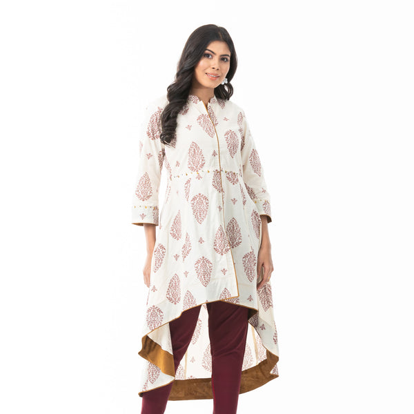 Womens Off-White Fusion Kurti