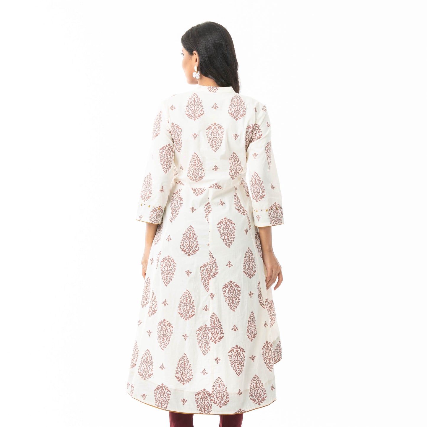 Womens Off-White Fusion Kurti