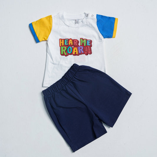 Newborn Boy's White Two Piece Set