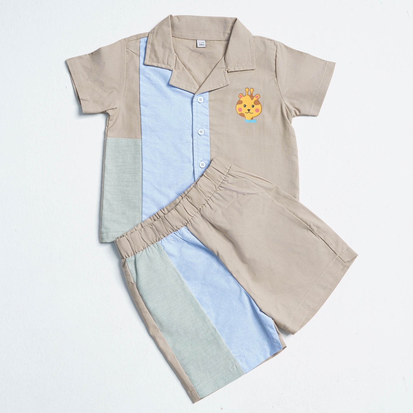 Newborn Boy's Grey Cotton Two Piece Set