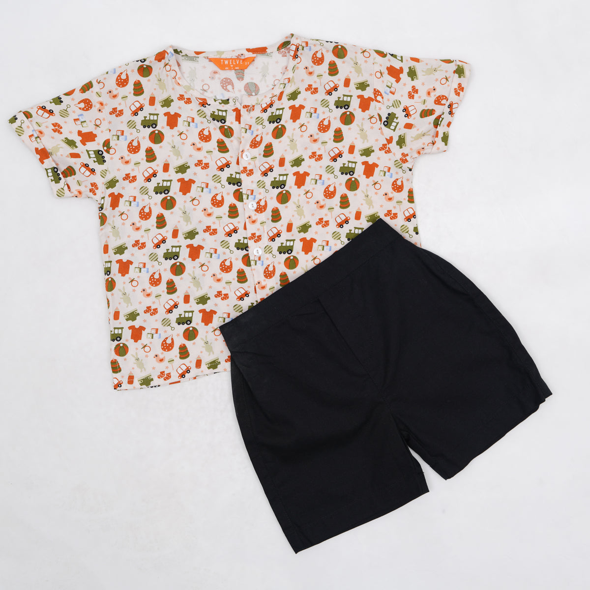 N.B Boys 2Pcs-beige print