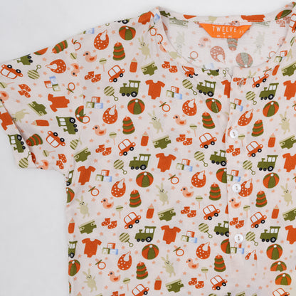 N.B Boys 2Pcs-beige print