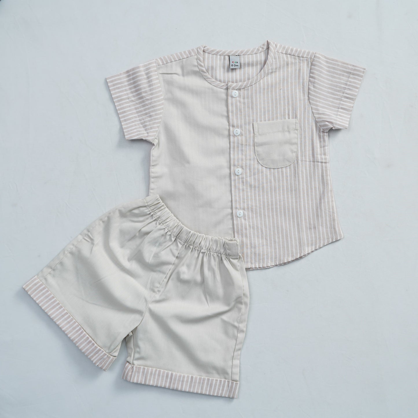 N.B Boys 2Pcs-beige stripe