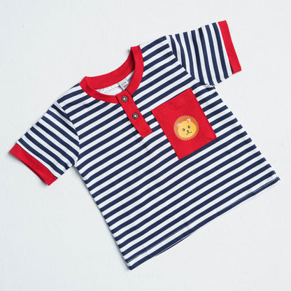 Newborn Boy's Navy Stripe Set