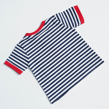 Newborn Boy's Navy Stripe Set