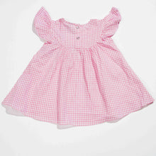 Load image into Gallery viewer, NEW BORN GIRLS FROCK- PINK CHECK
