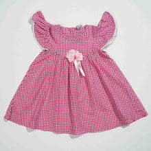 Load image into Gallery viewer, NEW BORN GIRLS FROCK- RED CHECK
