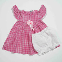 Load image into Gallery viewer, NEW BORN GIRLS FROCK- RED CHECK
