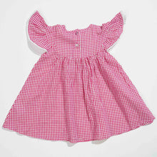 Load image into Gallery viewer, NEW BORN GIRLS FROCK- RED CHECK
