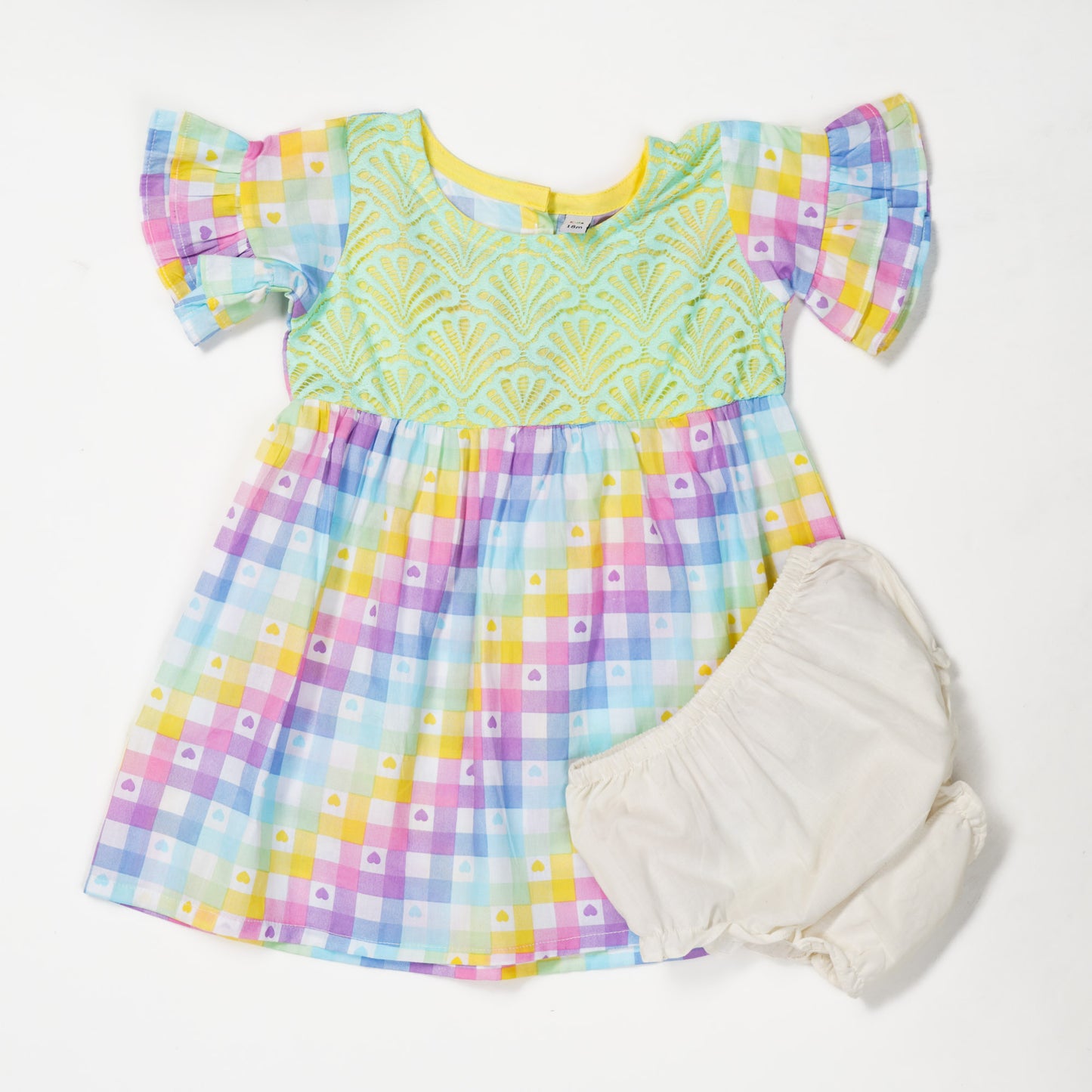 Girls Neon Print Frock Set