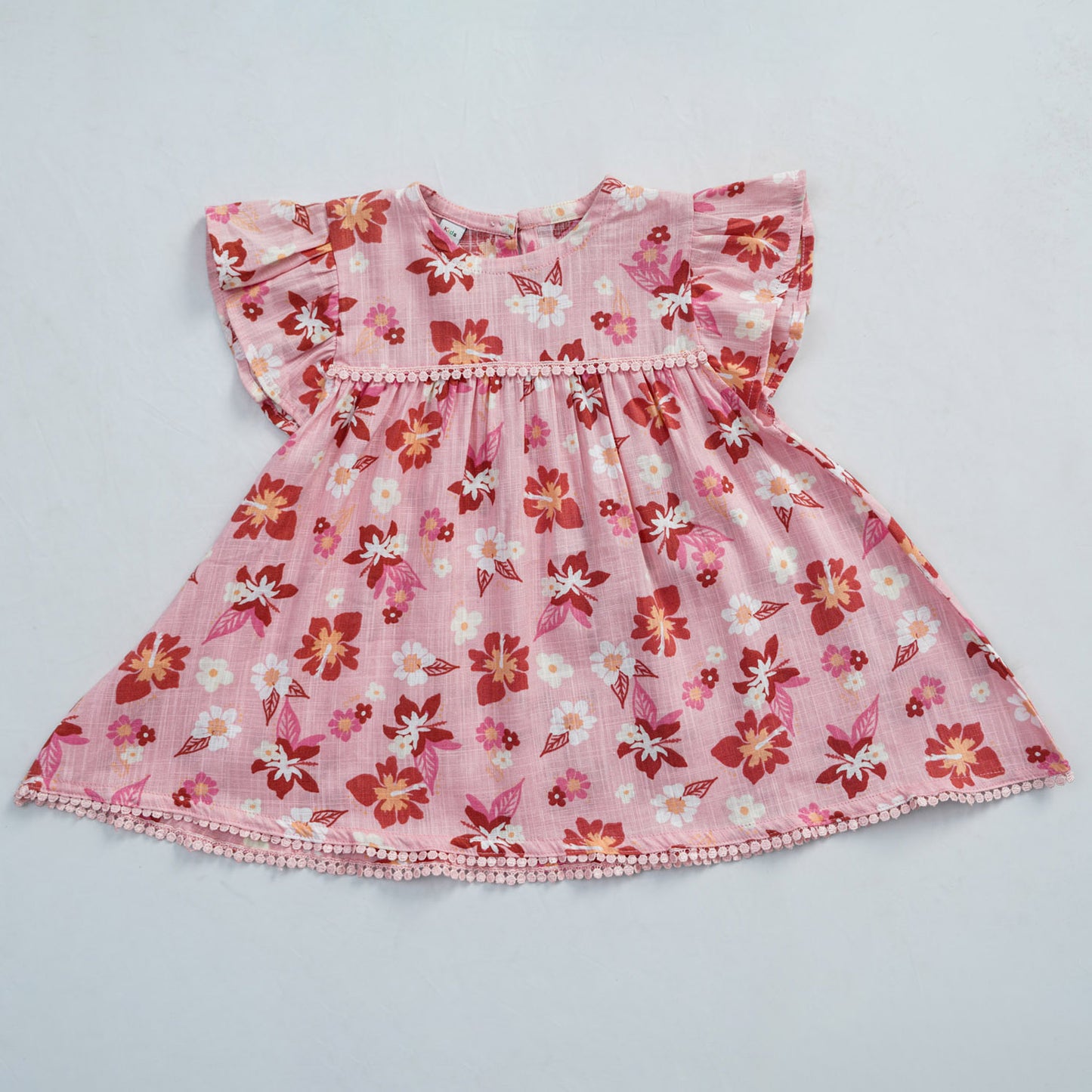N.B Girls Frock Set-peachy floral