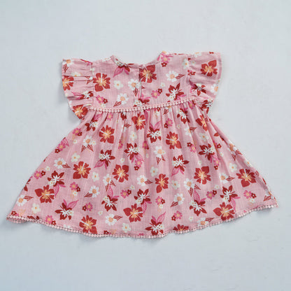 N.B Girls Frock Set-peachy floral