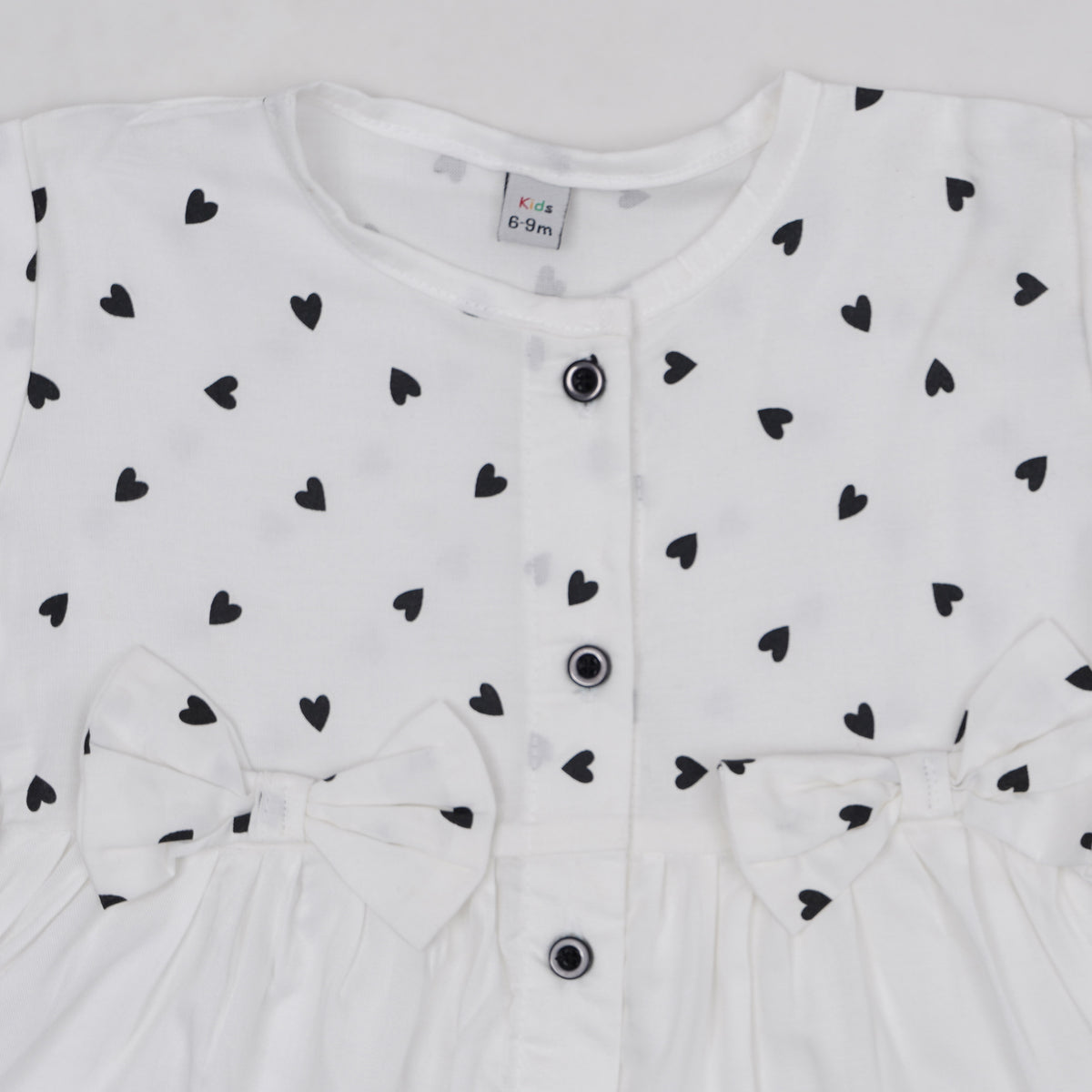 N.B Girls Frock Set-WHITE PRINT