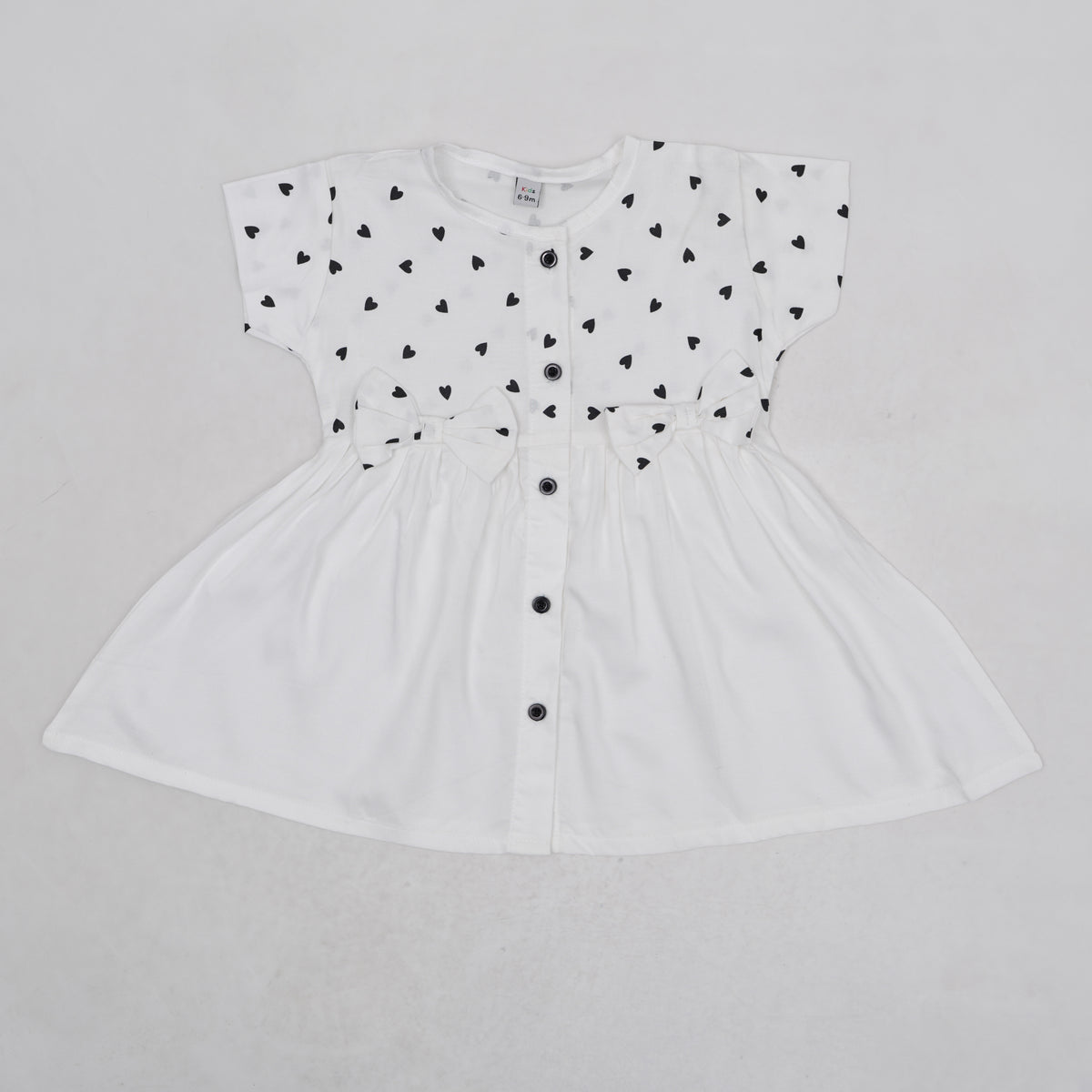 N.B Girls Frock Set-WHITE PRINT