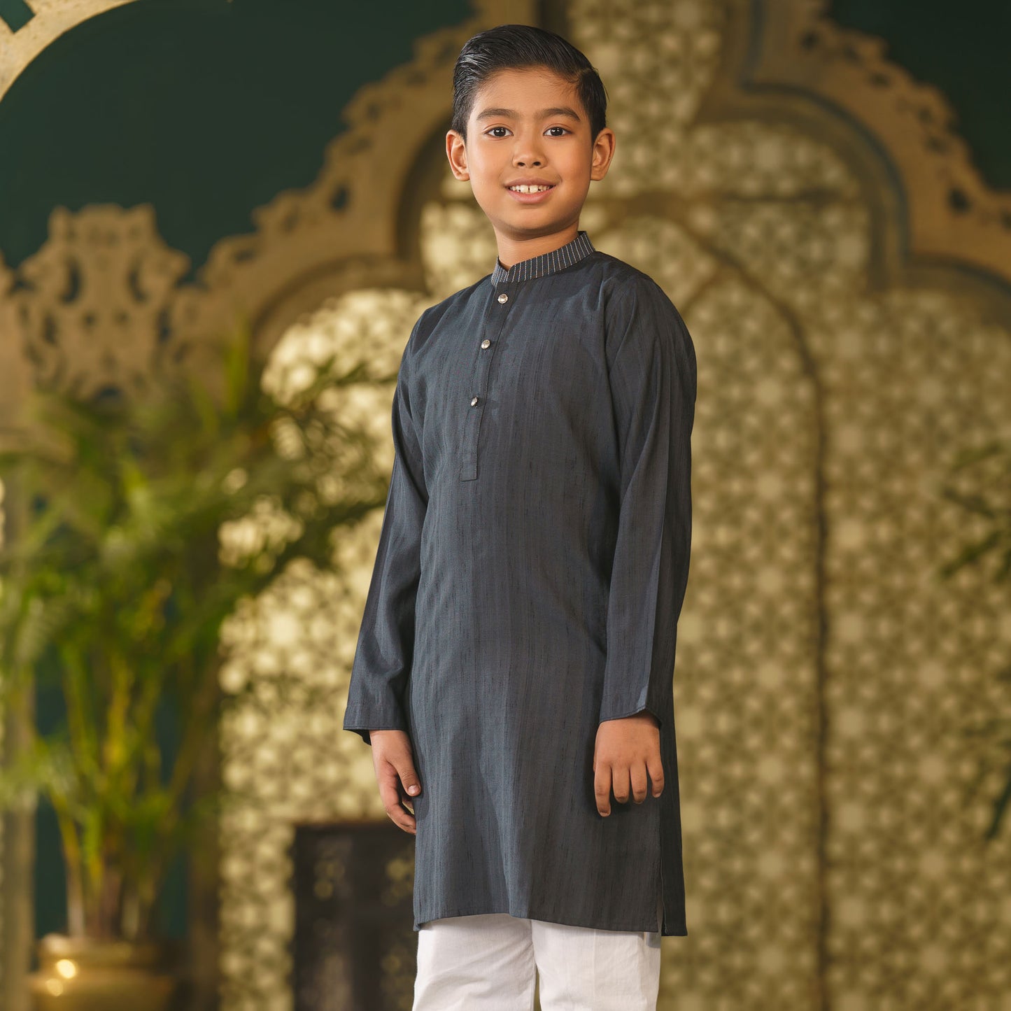 Boy's Black Stitched Panjabi