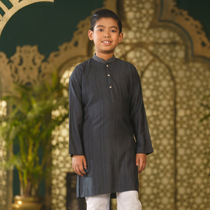 Boy's Black Stitched Panjabi