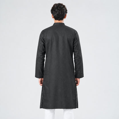 Mens Black Embroidery Panjabi