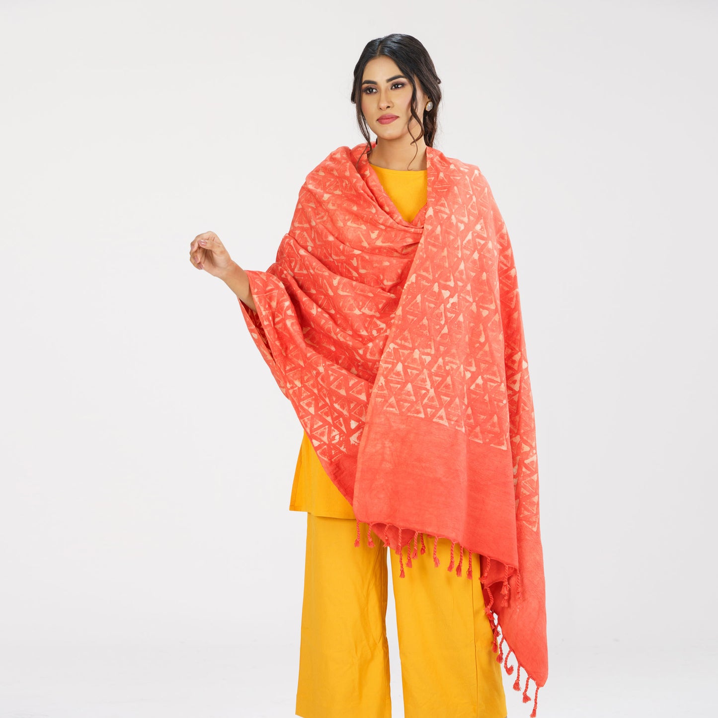 Womens Ethnic Madder Cotton Shawl