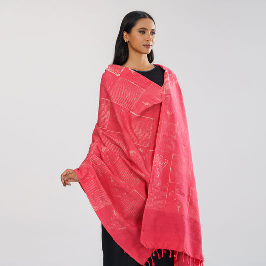 Womens Ethnic Lac Cotton Shawl