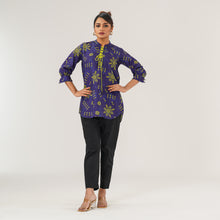 Load image into Gallery viewer, Womens Royal Blue Ethnic Top
