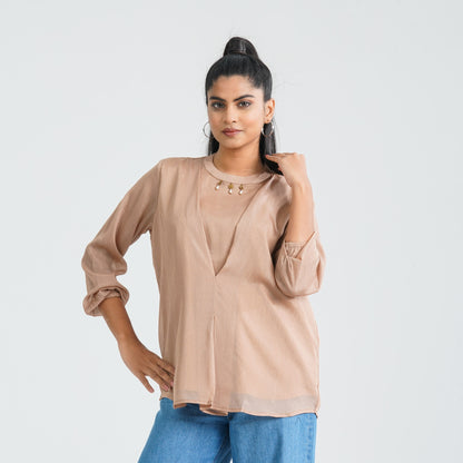 Women’s Georgette Layered Ethnic Top