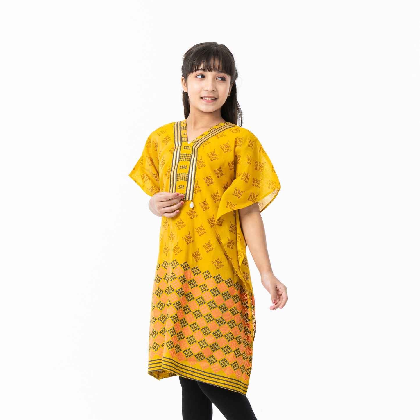 Girls Mustard Kaftan