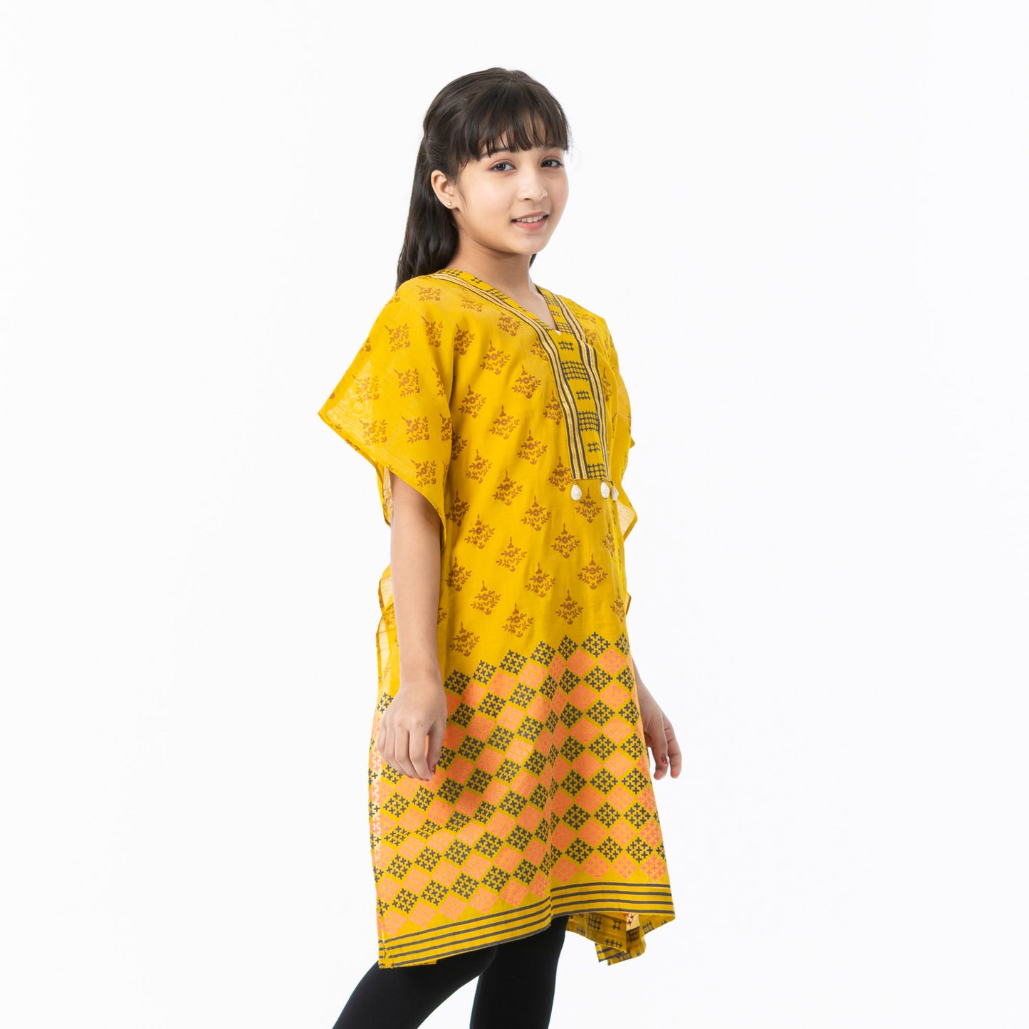 Girls Mustard Kaftan