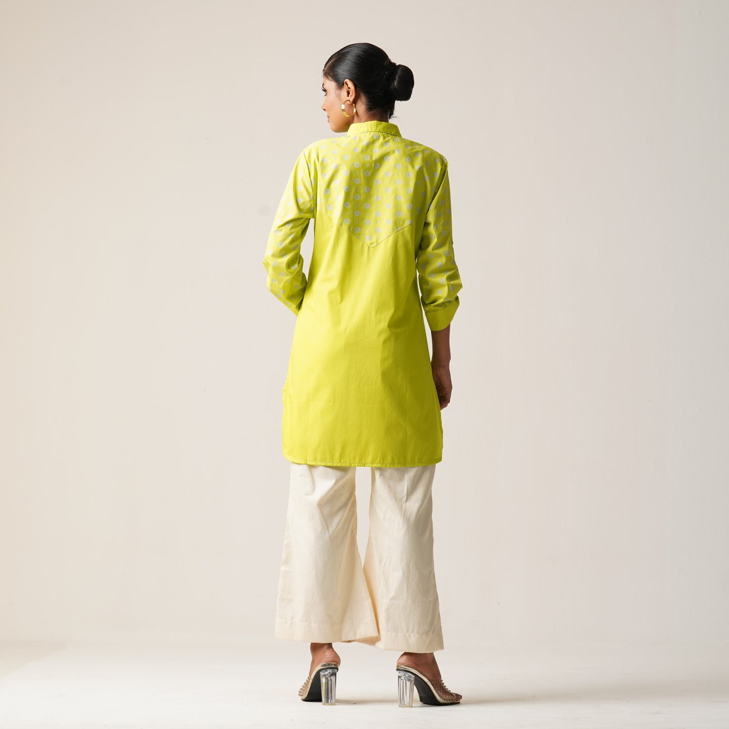 Womens Ethnic Tunic-Neon Green