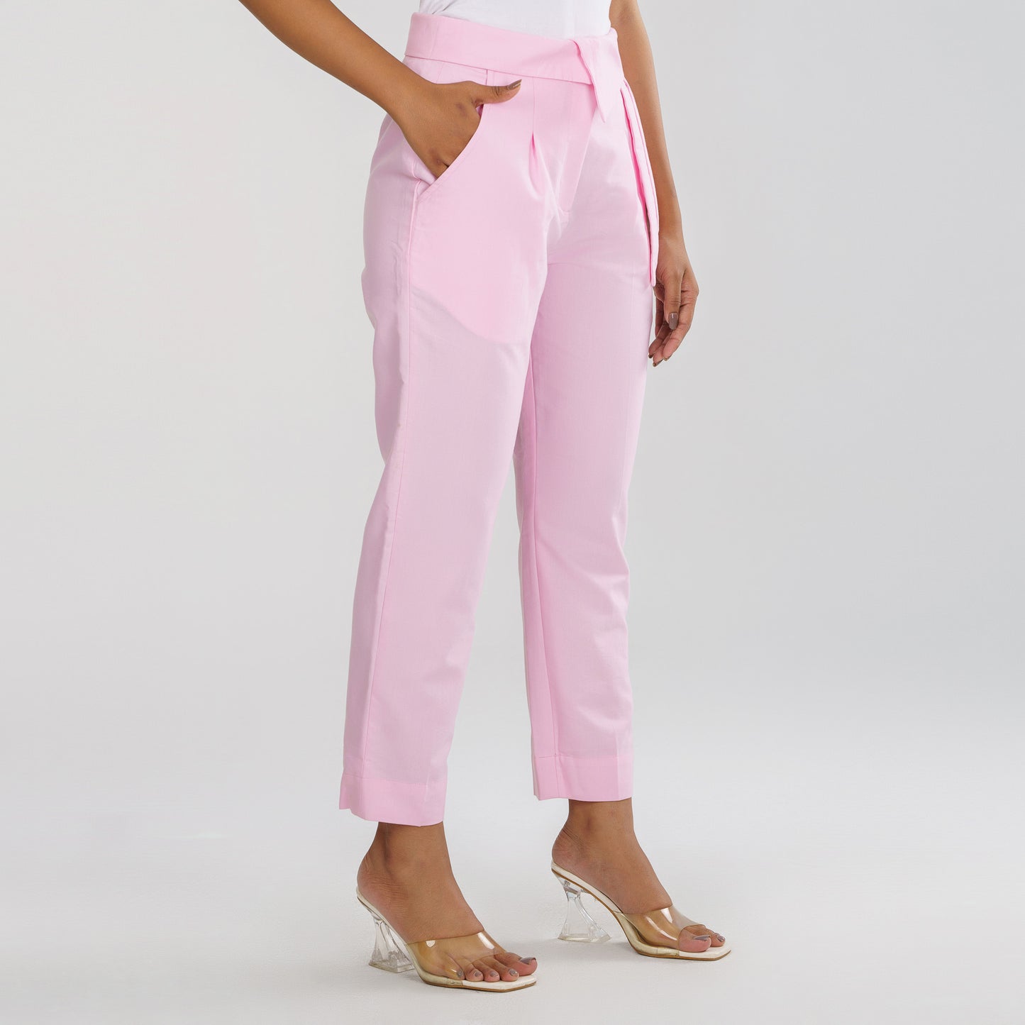 Womens Baby Pink Workwear Bottom