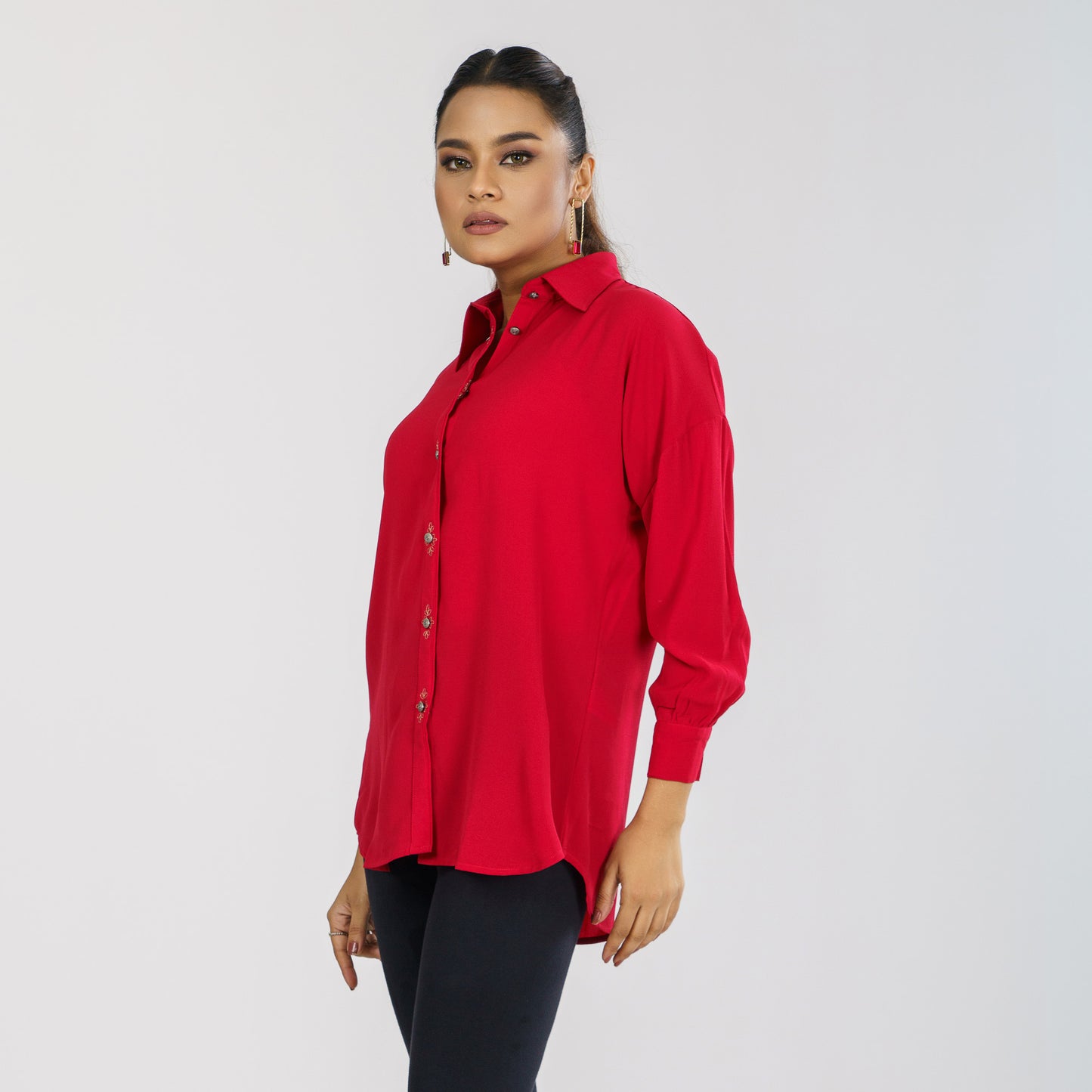 Womens Red Workwear Shirt