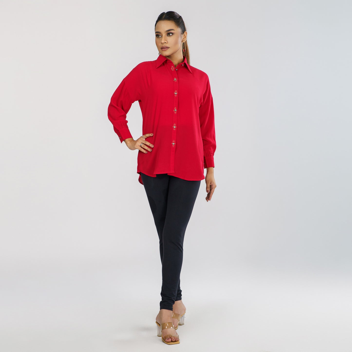 Womens Red Workwear Shirt